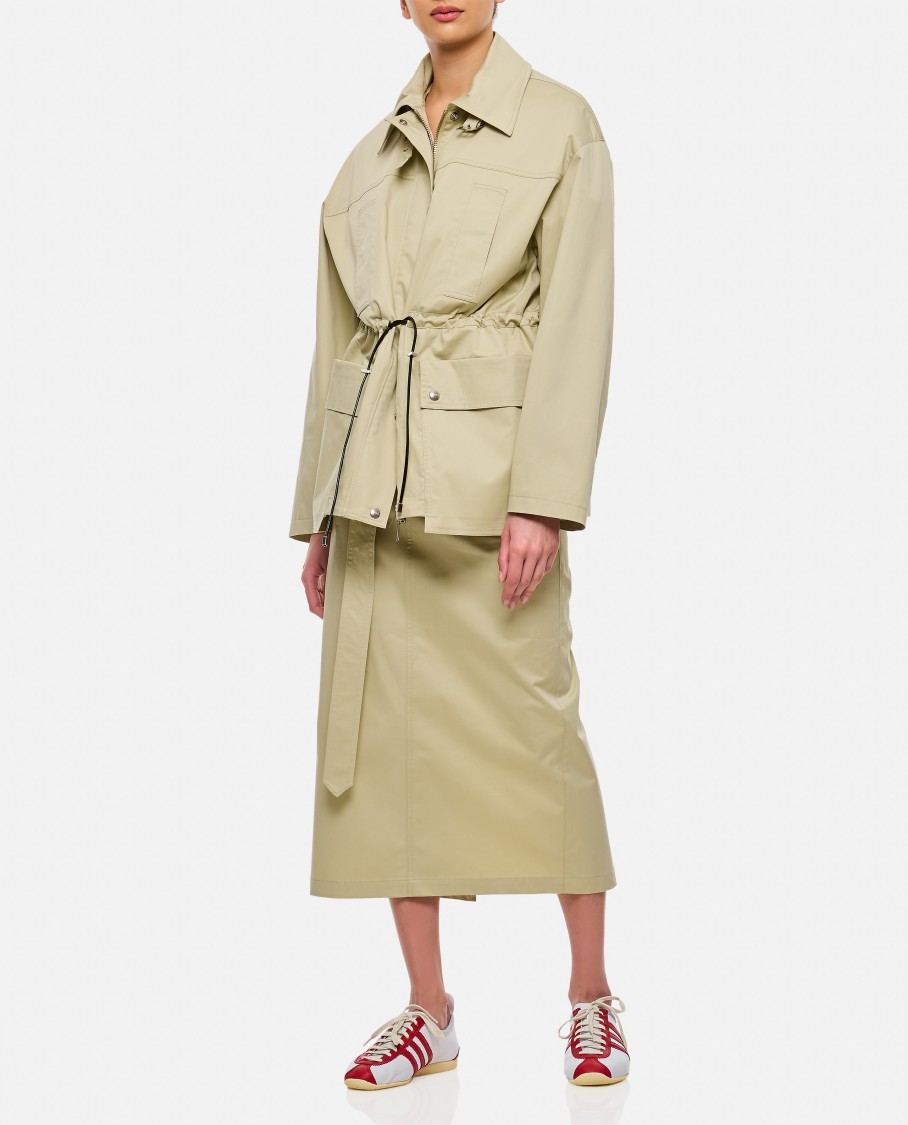 Halfboy Biege Parka With Drawstring Waist In Neutrals