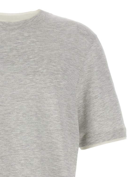 Tシャツ・カットソー BRUNELLO CUCINELLI T-shirt Faux-Layering Gray T-shirt with faux-layering for Man in Dark Grey | Brunello