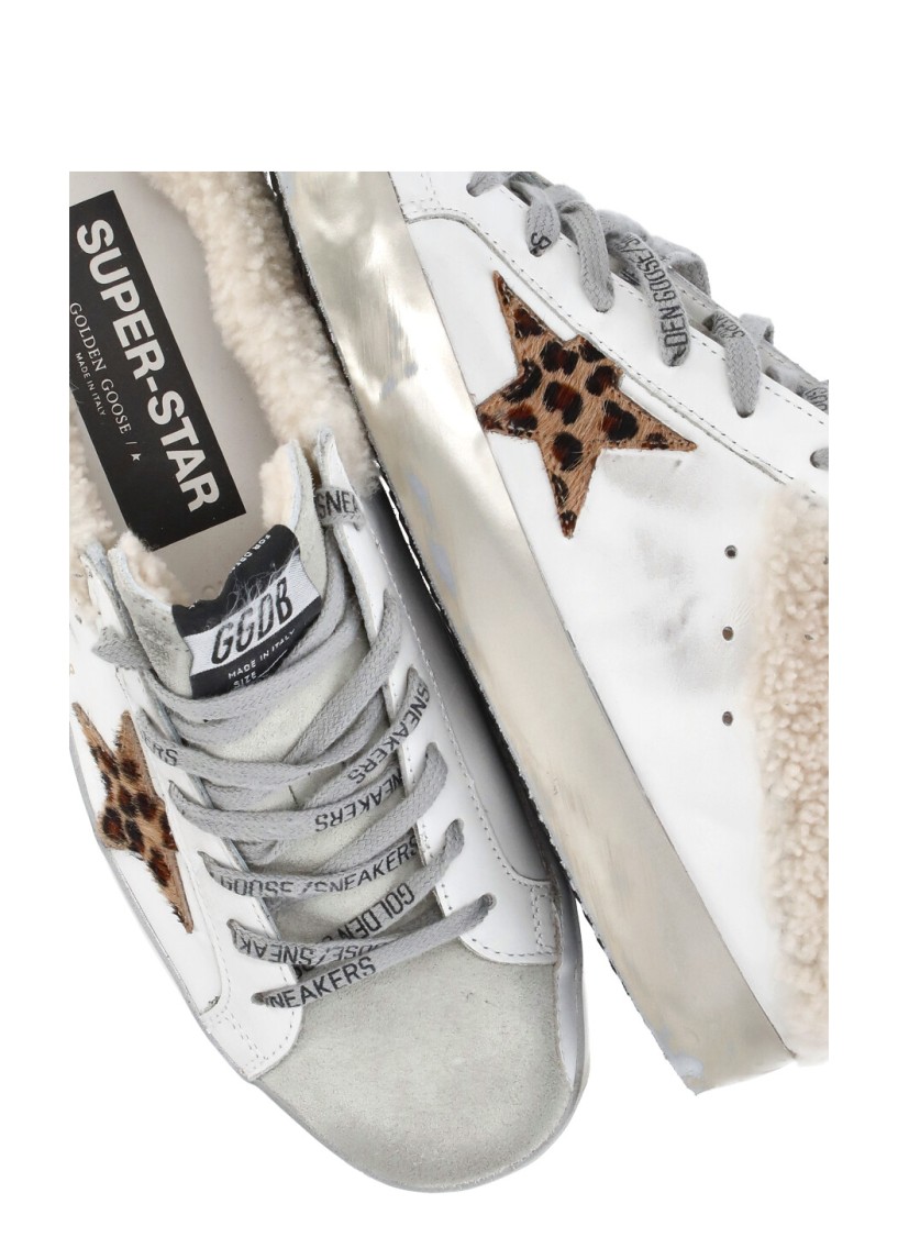Golden Goose Superstar Sabot 81811 Leather And Shearling Trainers In White