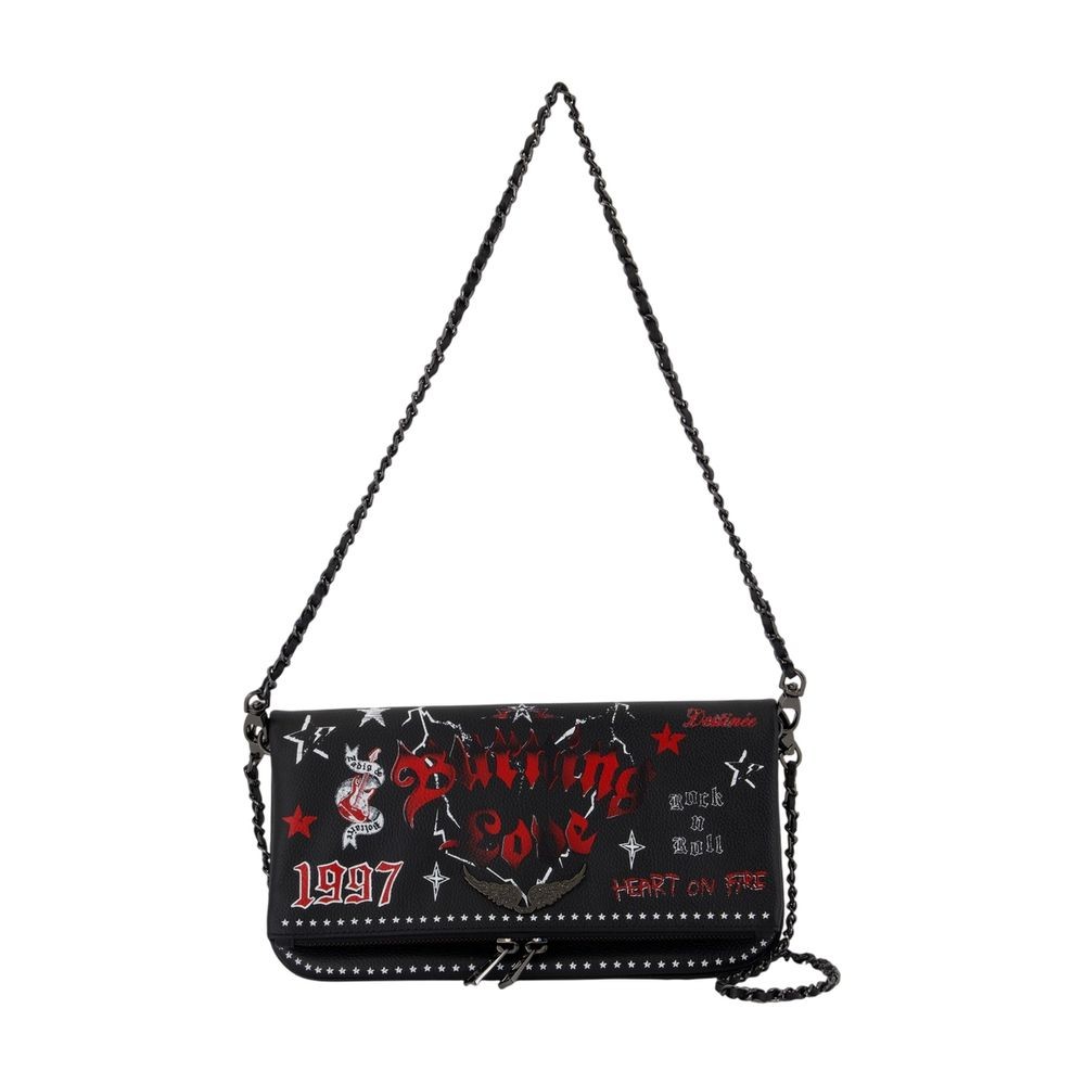 Zadig & Voltaire Rock Wallet On Chain - Leather - Black In Black