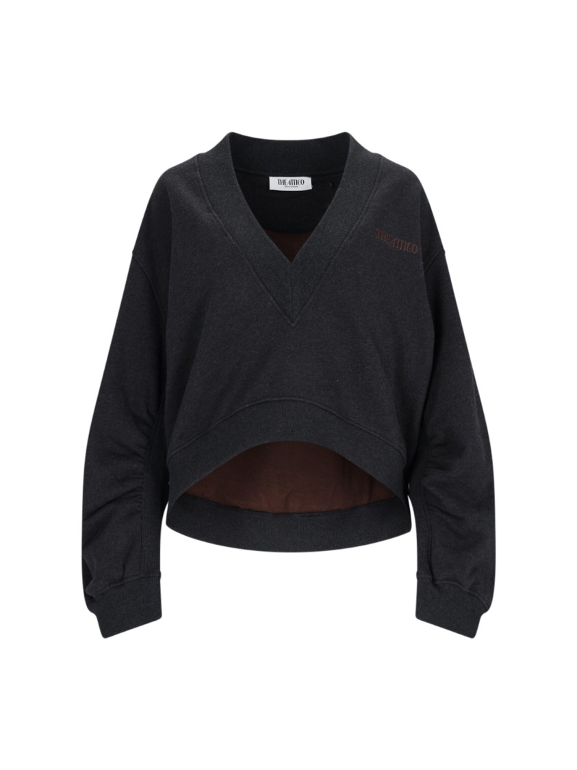 ATTICO THE ATTICO OVERSIZE SWEATSHIRT – BLACK