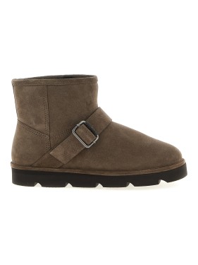 Brunello Cucinelli Suede Sabots With Sherling Lining Mule