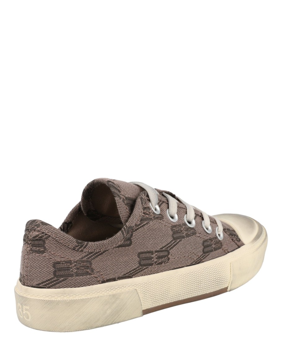 Balenciaga Paris Bb Monogram Low-top Sneakers In Brown