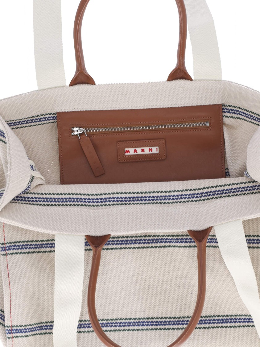 Shop Marni "tote Logo" Bag – White