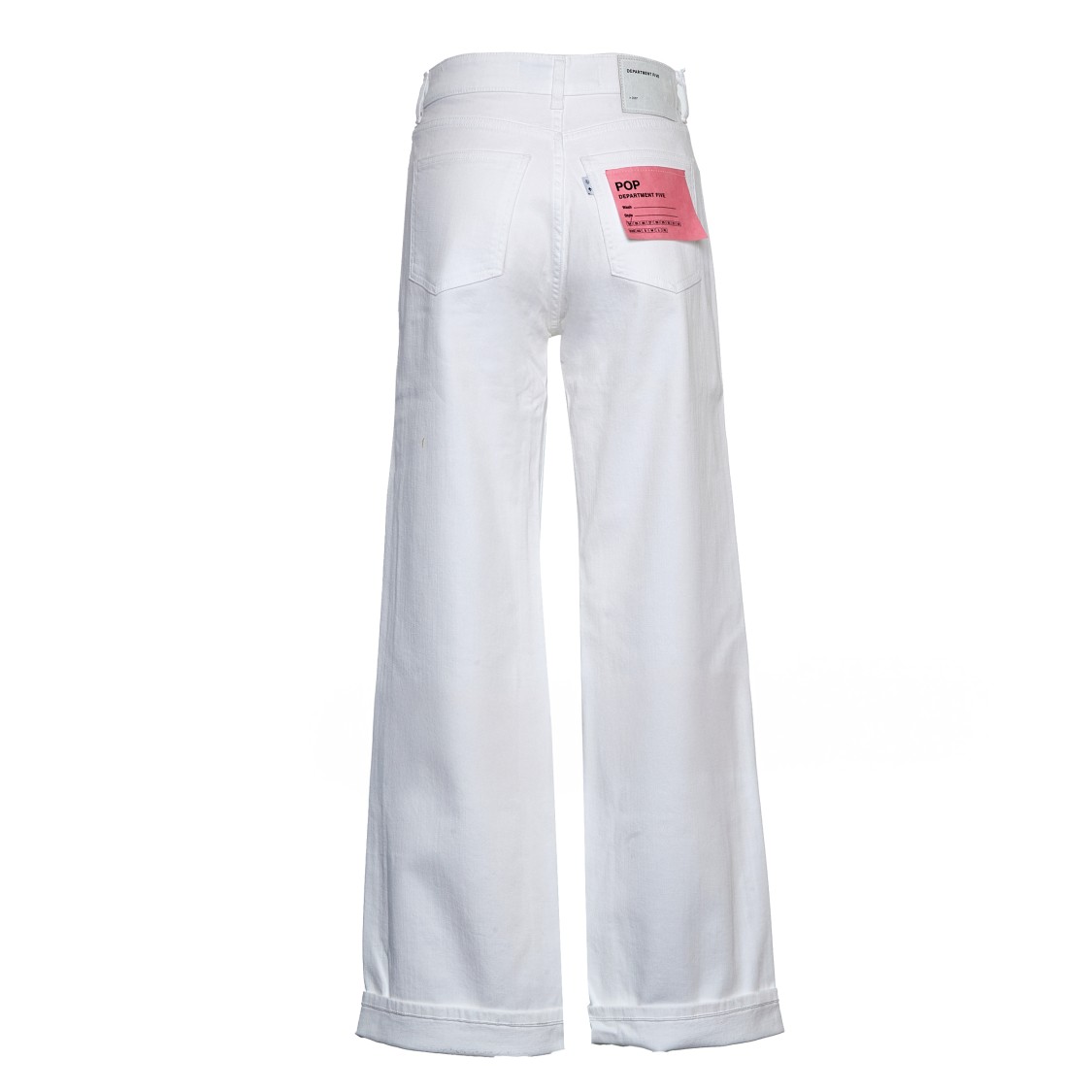 Department Five White Wide-leg Jeans With Custom Button Closure In White