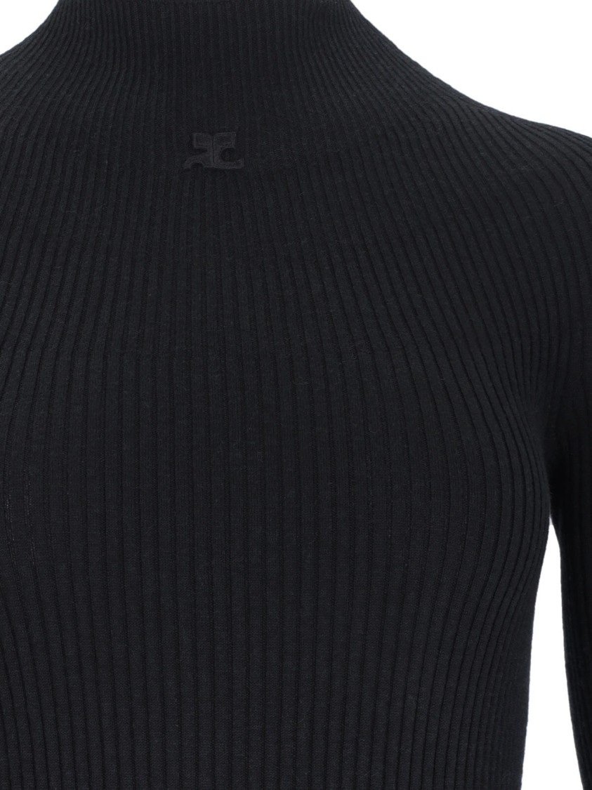 Courrèges Dress With Logo In Black