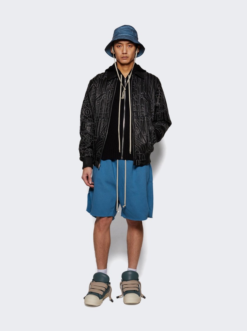 Rick Owens Hollywood Jumbolace Low Sneakers Mouthwash And Milk In Blue