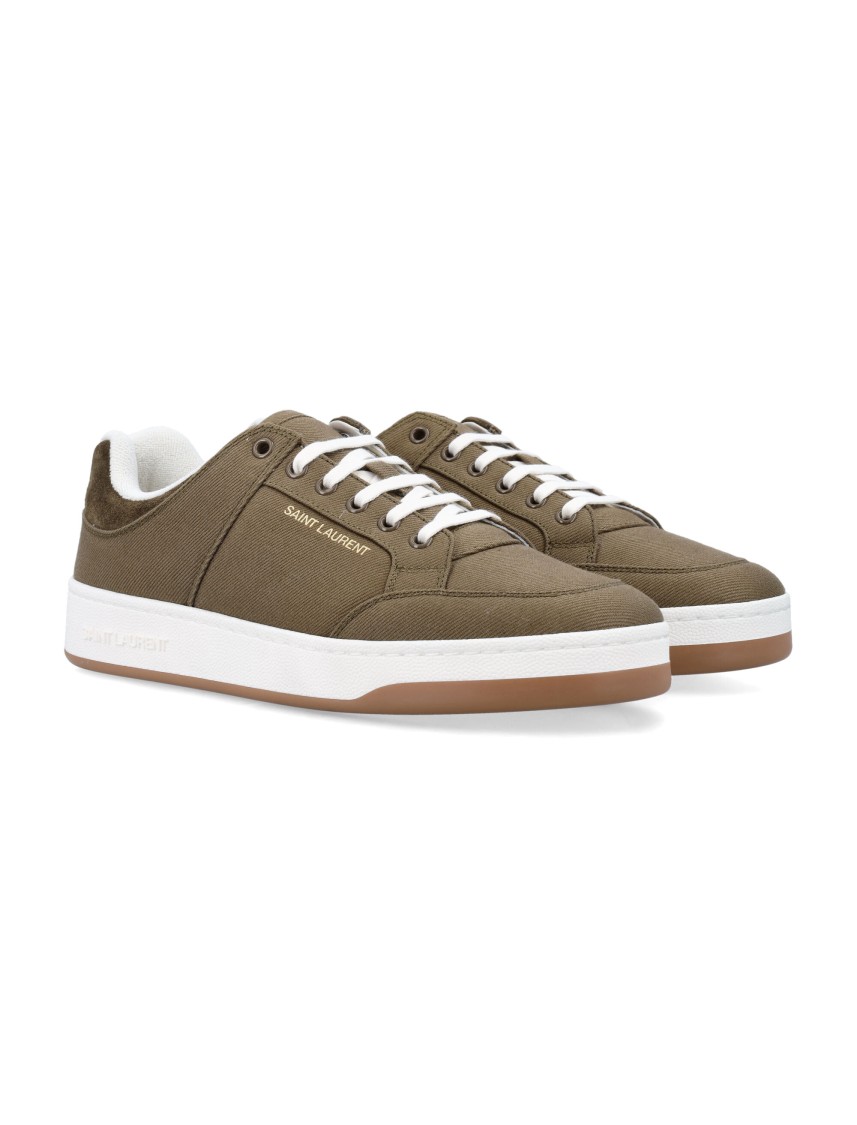 Saint Laurent Sneakers Sl/61 In Gabardine Verde Militare Uomo