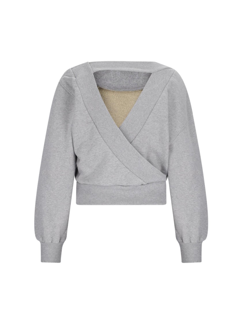 Attico Crewneck Sweatshirt In Gray