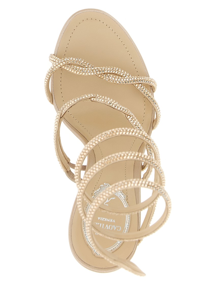 René Caovilla 'braid Cleo' Sandals In Neutral
