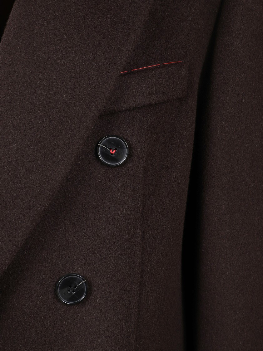 Victoria Beckham Double-breasted Long Coat With Tailored Silhouette In Black