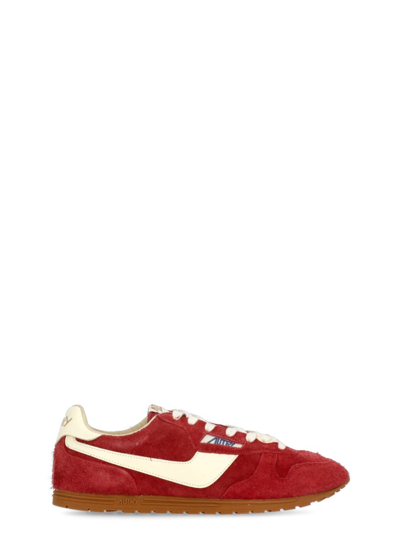 Autry Windspin Sneakers In Suede And Parrot Leather And Rutabaga In Red