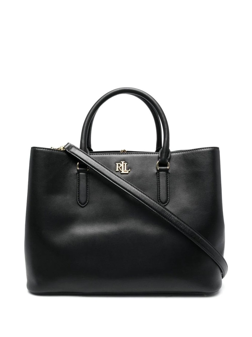 Ralph Lauren Lauren Mary Large Satchel Bag In Black