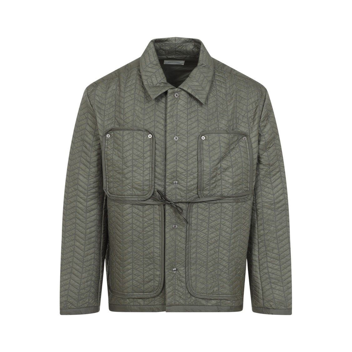 Craig Green Quilted Cotton Blend Jacket With Adjustable Drawstring In Green