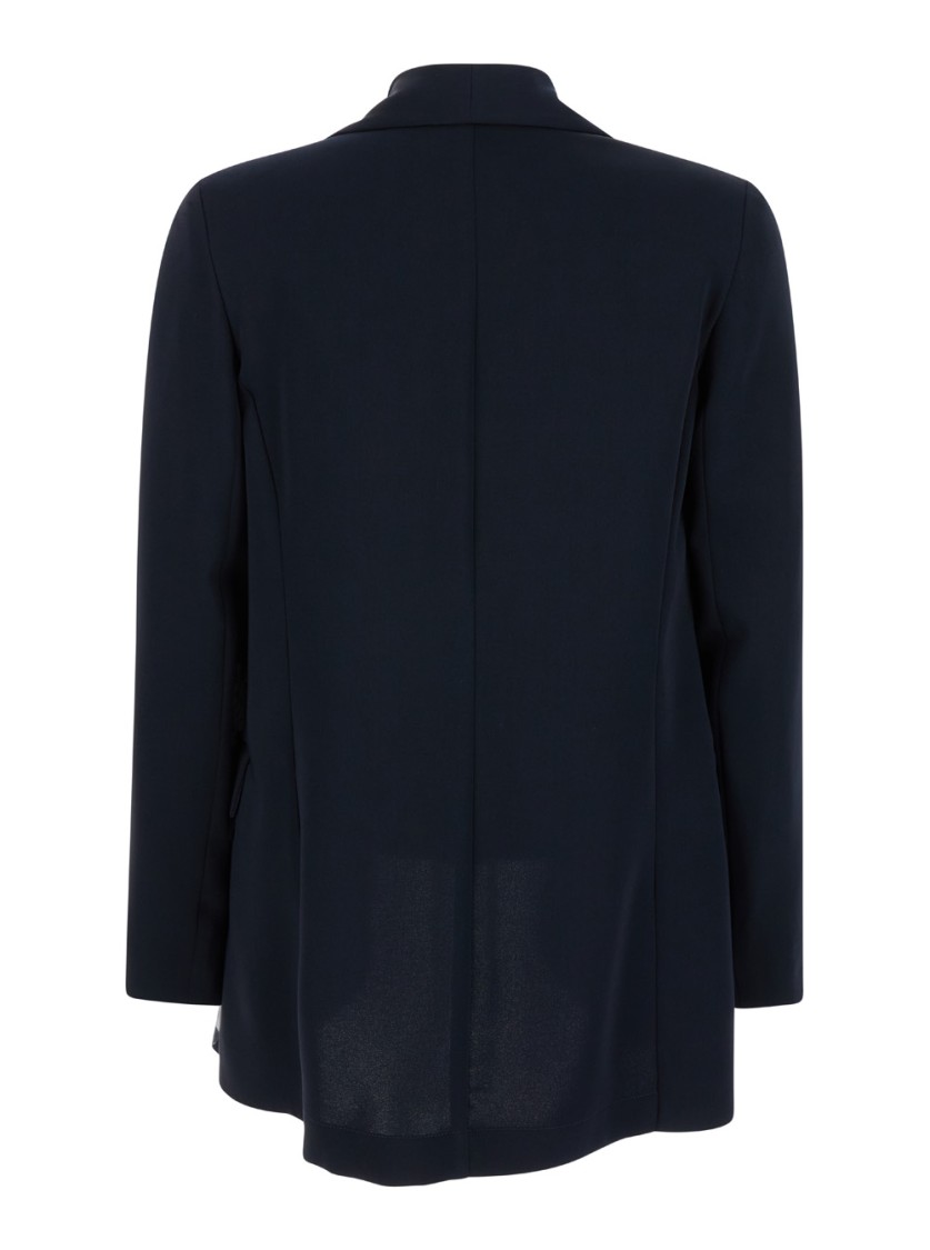 Shop Plain Blue Open Jacket In Technical Fabric