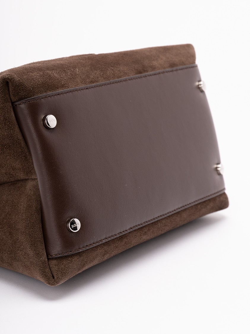 Tod's Structured Micro Bag In Calf Leather In Brown