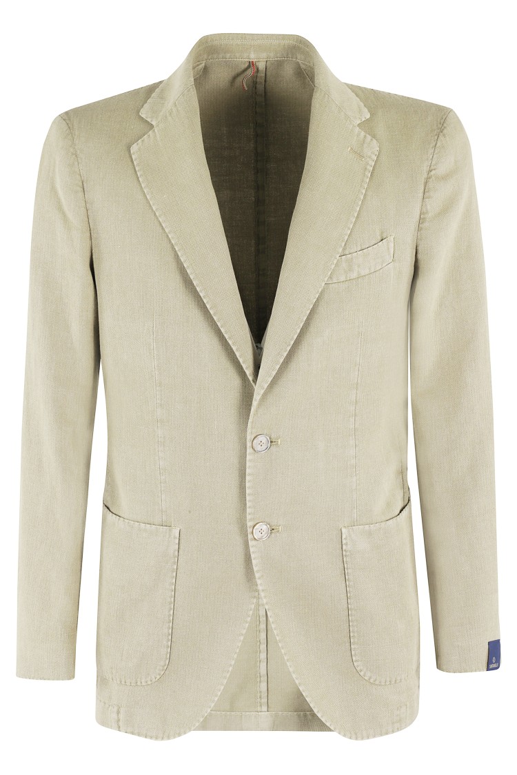 Santaniello Lightweight Two-button Jacket With Notched Lapel In Neutrals