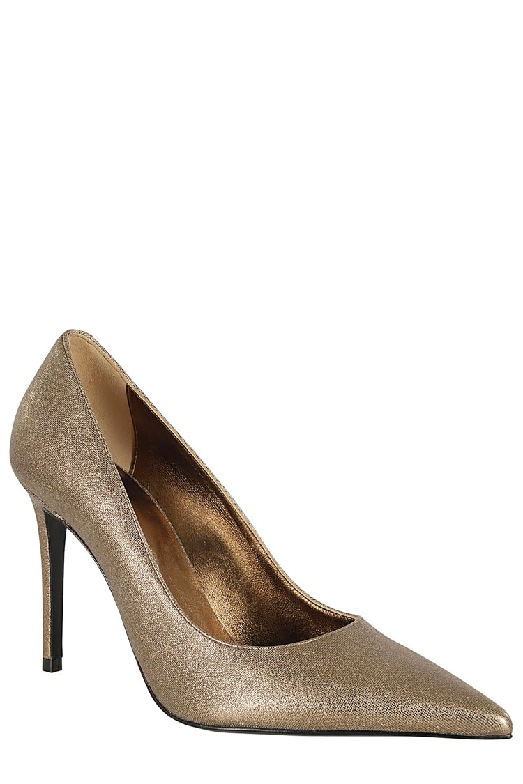 Shop Giampaolo Viozzi Pixel Lame Pumps In Gold