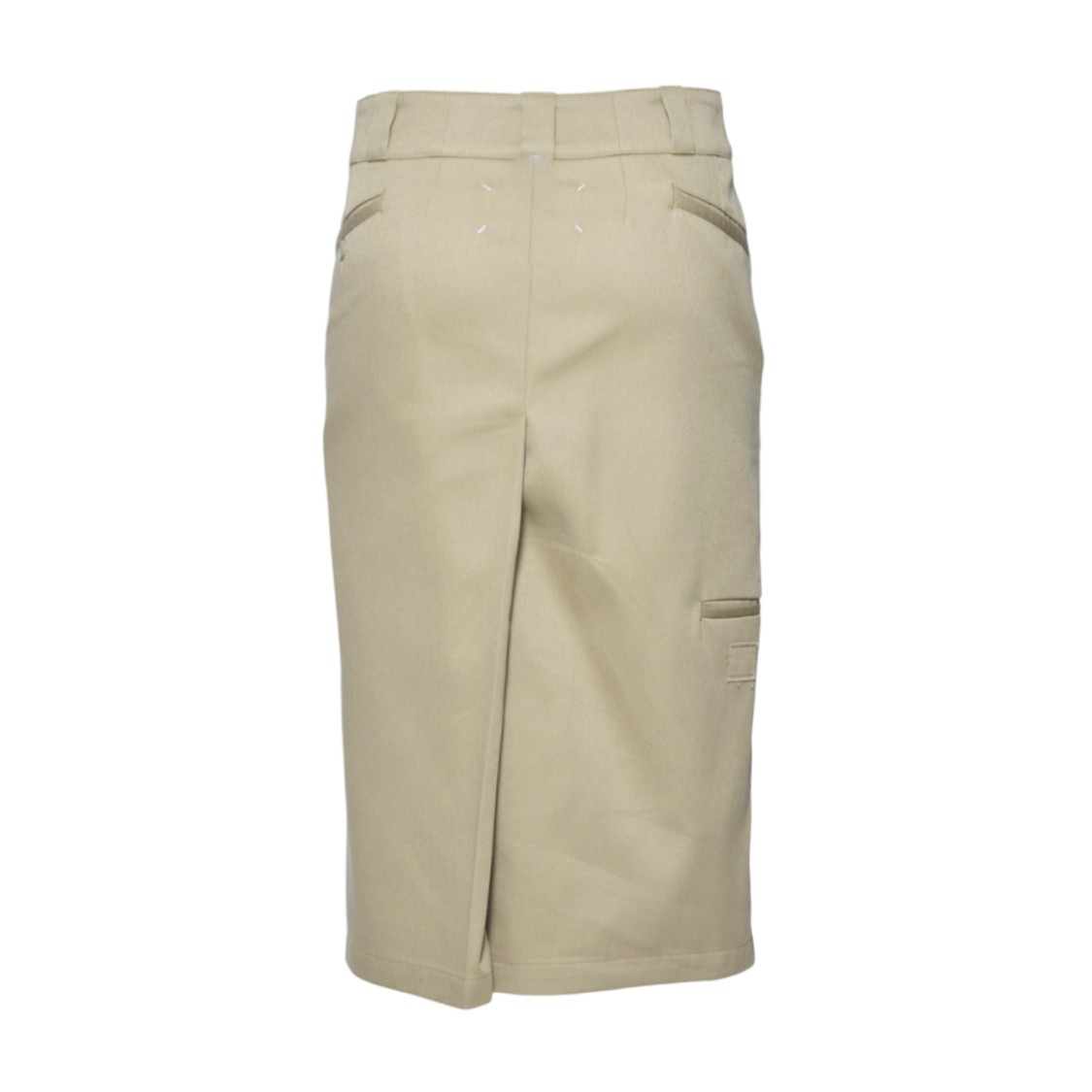 Maison Margiela Midi Skirt In Beige Cotton Twill In Neutrals