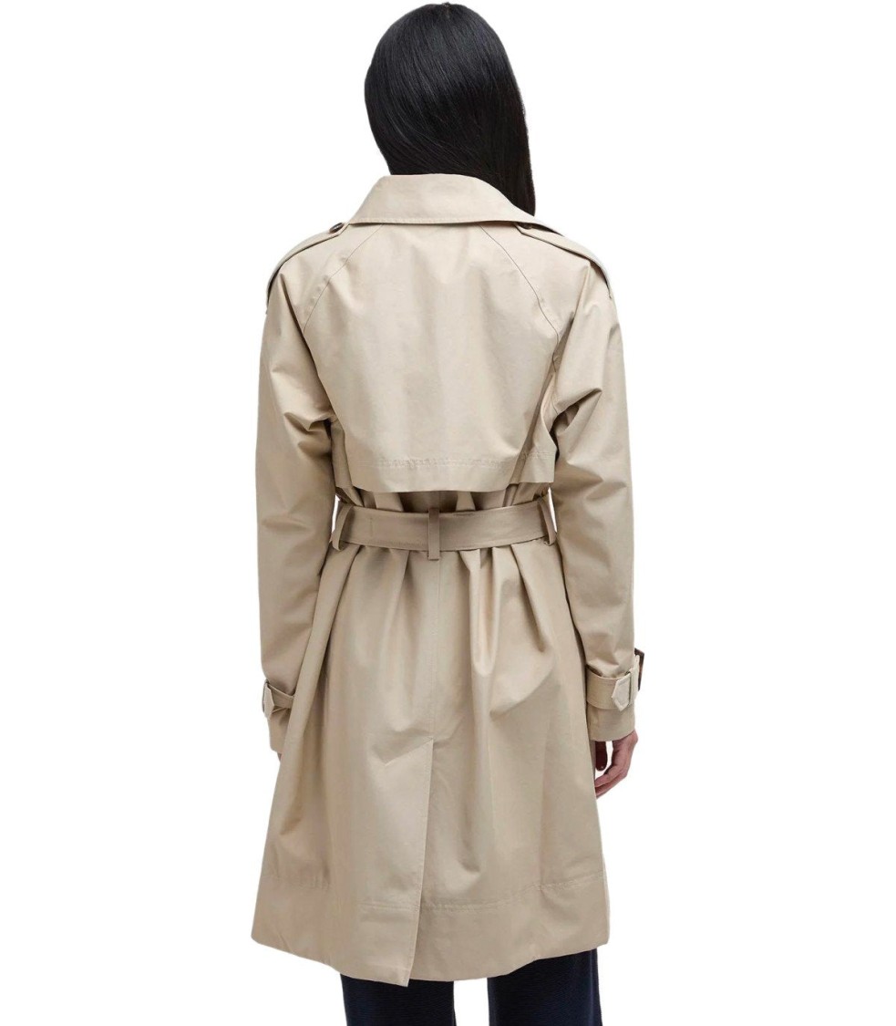 Barbour Maia Light Sand Trenchcoat In White