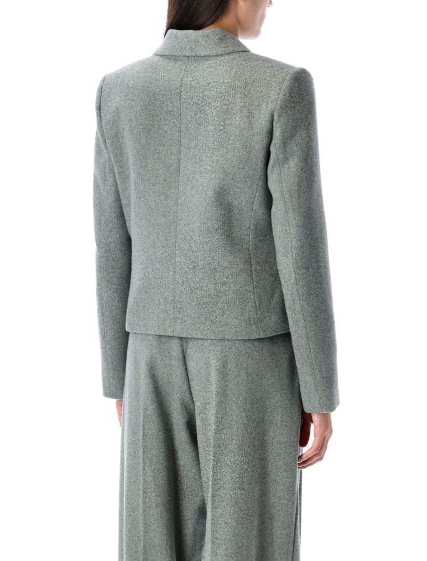 The Garment Mille Double-breasted Wool-blend Blazer In Grey