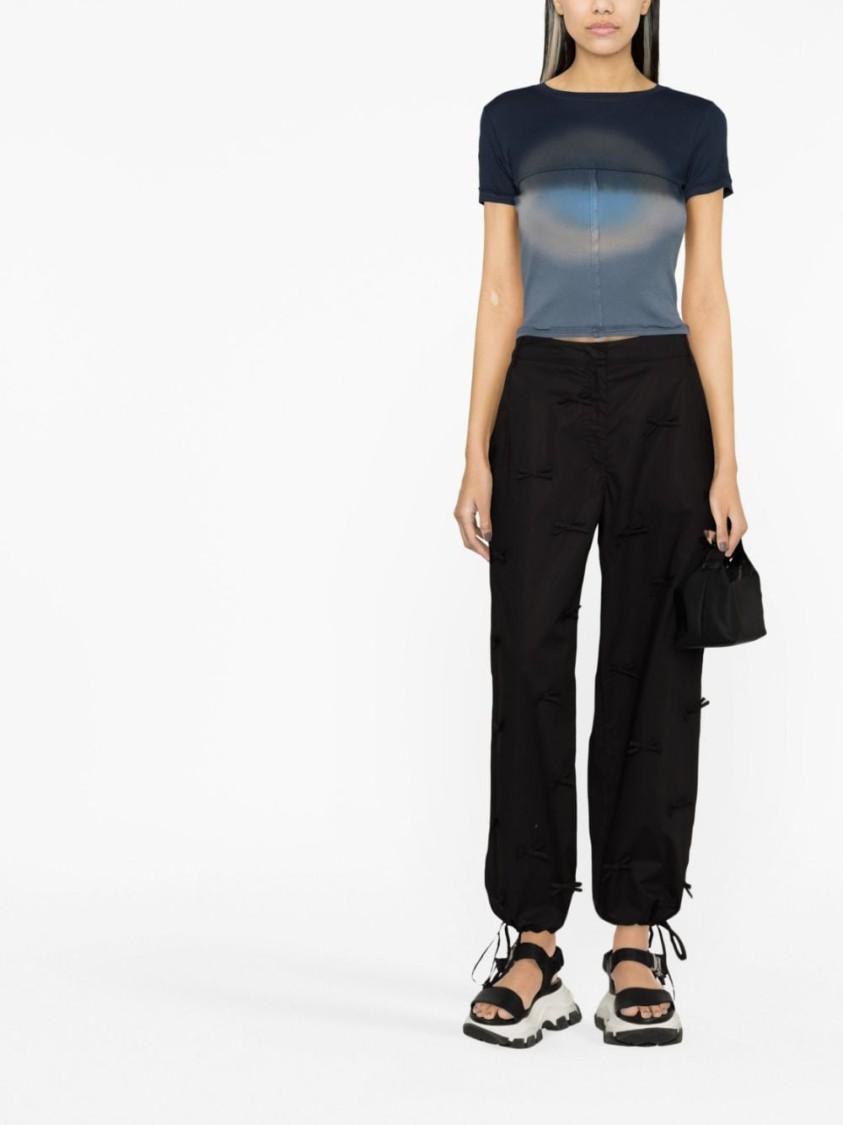 Msgm Wide-leg Trousers In Black