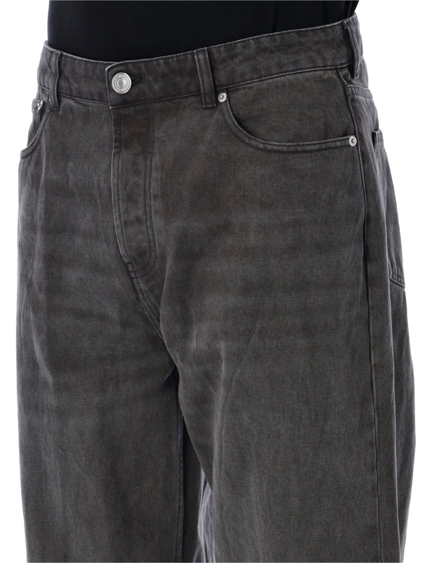 Shop Ami Alexandre Mattiussi Ami Large Fit Jeans With Relaxed Silhouette And Classic Details In Black