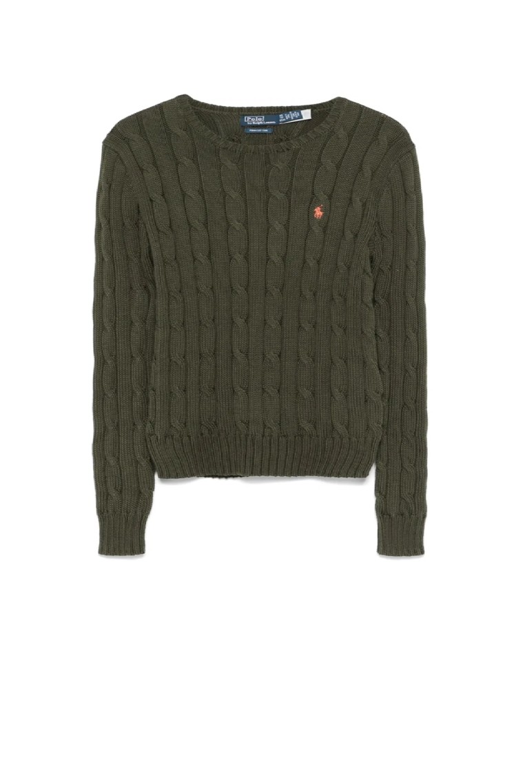 Polo Ralph Lauren Textured Cable Knit Long Sleeve Pullover In Green