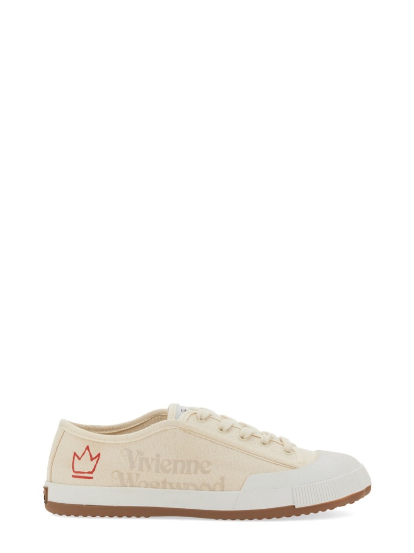 Vivienne Westwood Logo-print Low-top Sneakers In Neutrals