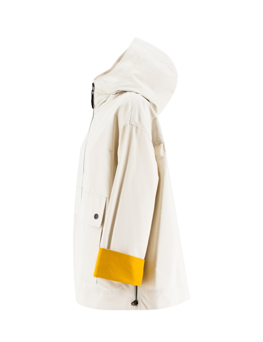 Aspesi Ice-colored Jacket With Contrasting Lining In Neutrals