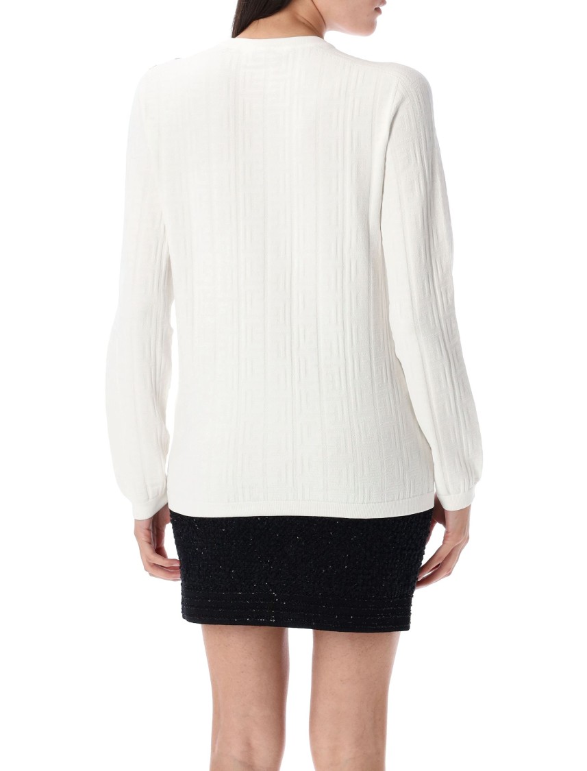 Balmain Maxi Shoulder Top Sweaters And Cardigans White In White
