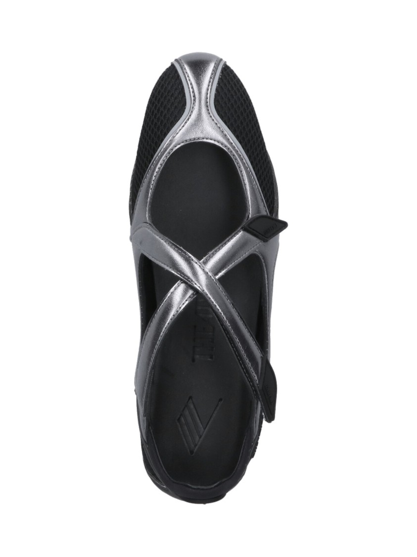 Attico Floor 01 Mesh And Leather Ballerinas Flat
