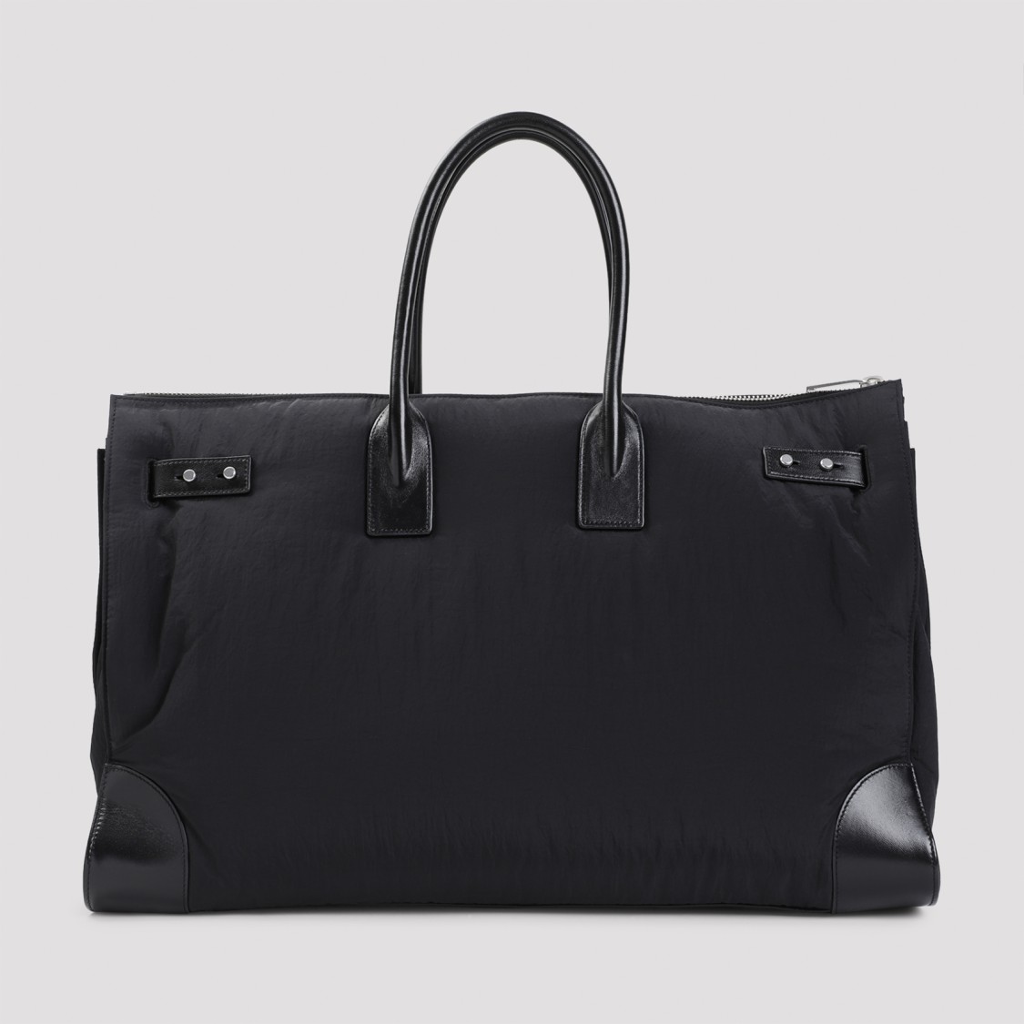 Saint Laurent Black Travel Bag With Spacious Interior And Smooth Texture In Black