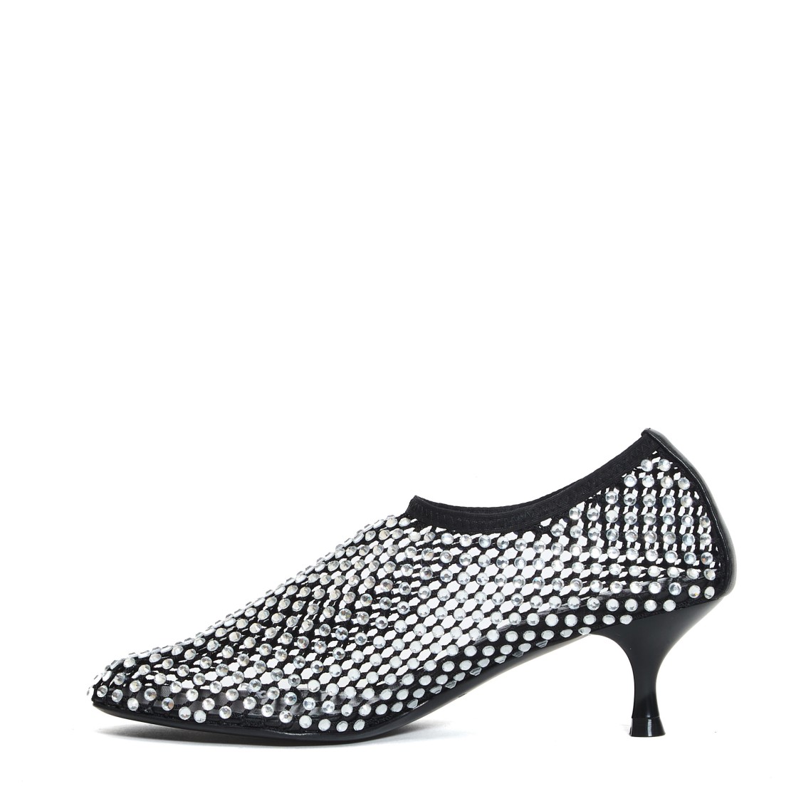 Strategia Mesh And Rhinestone Pumps In Gray