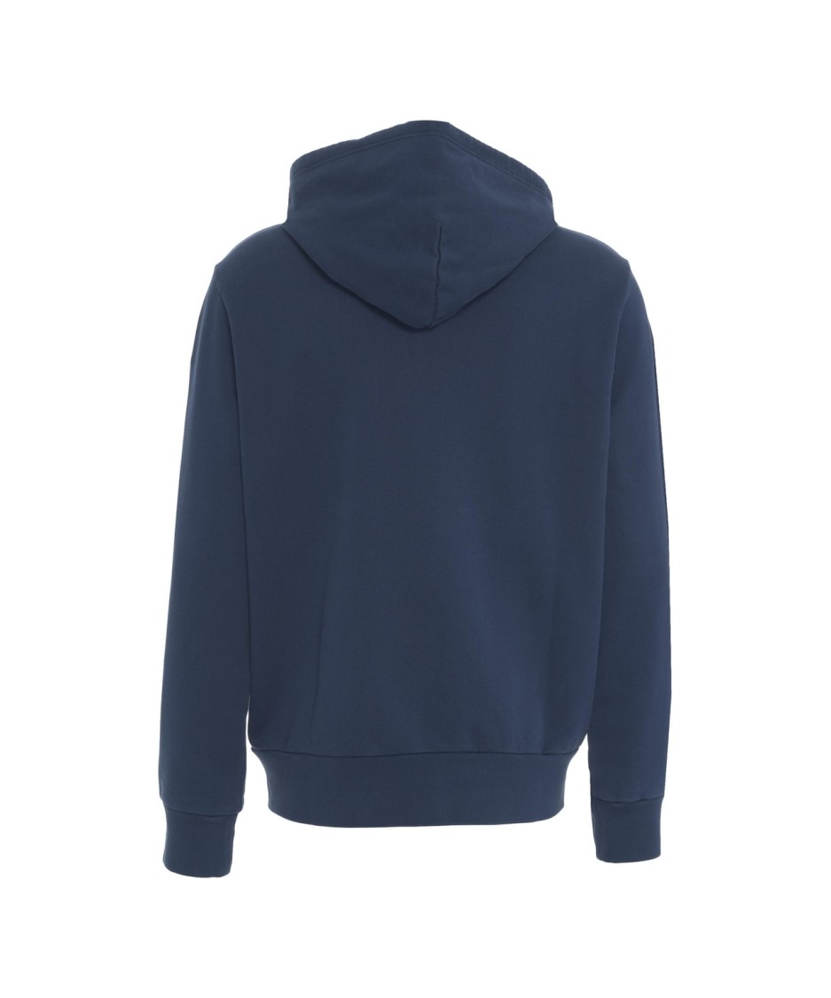 Shop Polo Ralph Lauren Zip Hoodie With Embroidered Logo In Blue