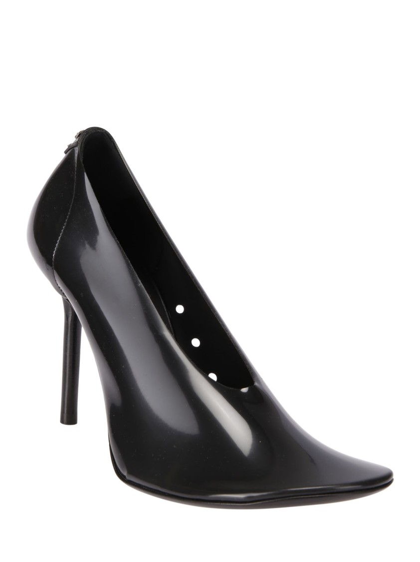 Shop Courrèges Black Stilettos In Semi-transparent Translucent Rubber