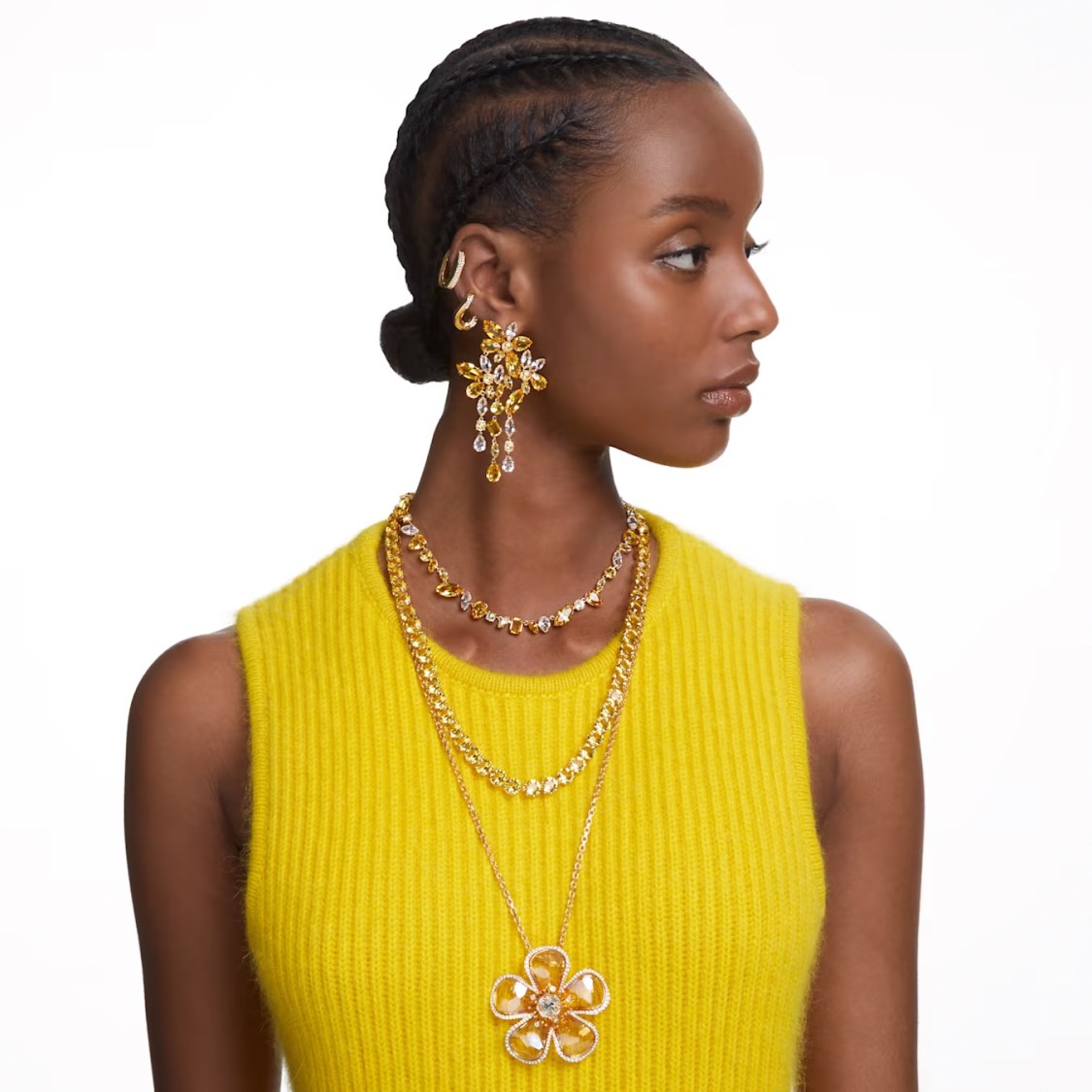 Swarovski Gold-tone Plated Necklace With Crystal Arrangement