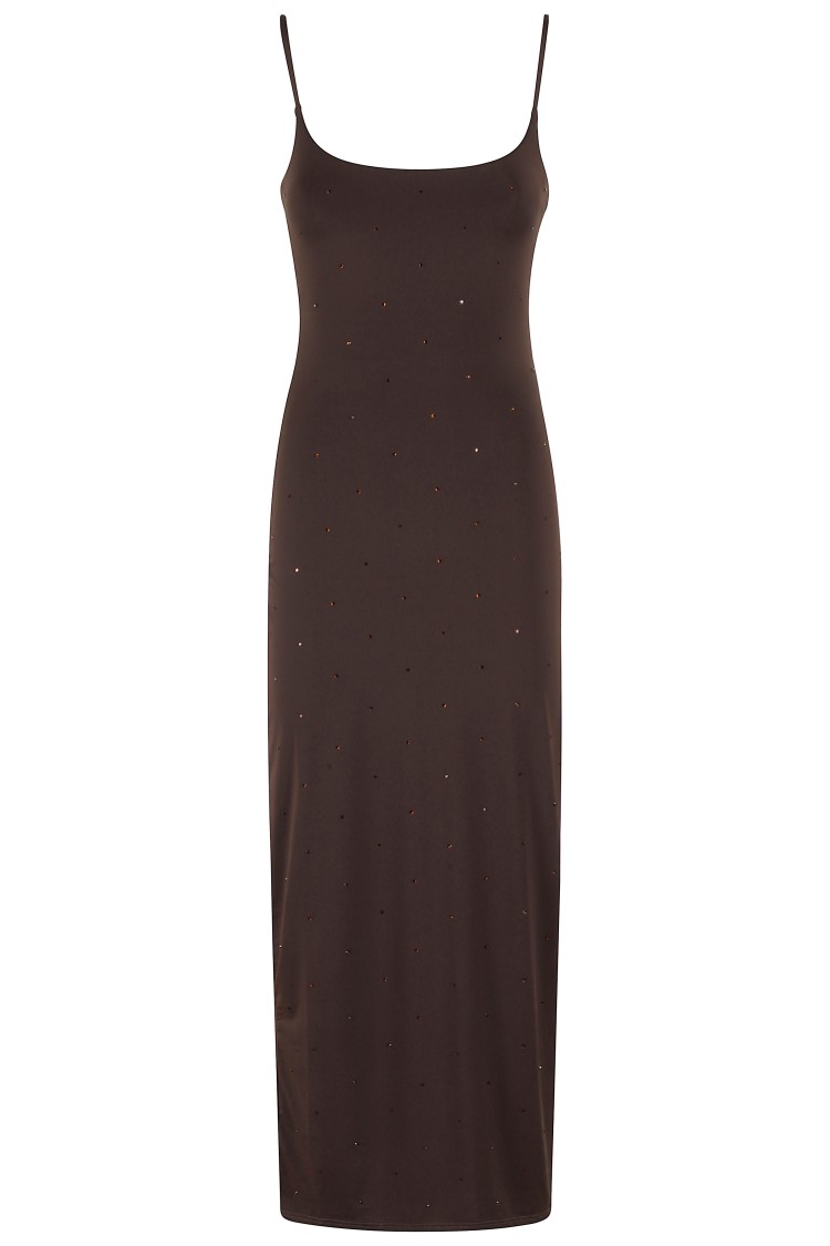 MC2 SAINT BARTH MC2 SAINT BARTH LYCRA BODYCON DRESS WITH ALL-OVER STRASS EMBELLISHMENT