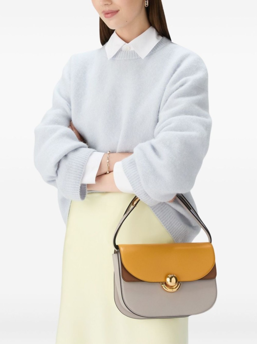 Furla Half-moon Shoulder Bag With Gold-tone Clasp In Multi