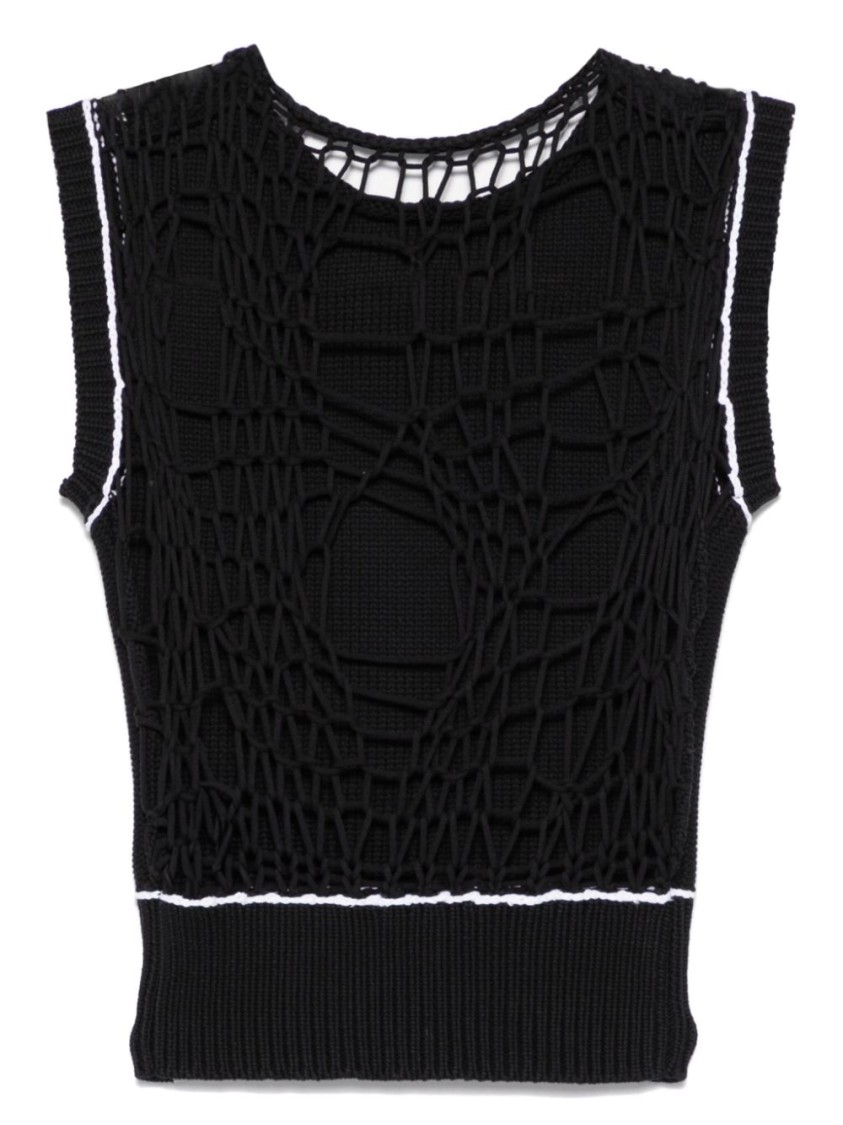 Mm6 Maison Margiela Mm6 By Maison Margiela Black Fitted Top In Black
