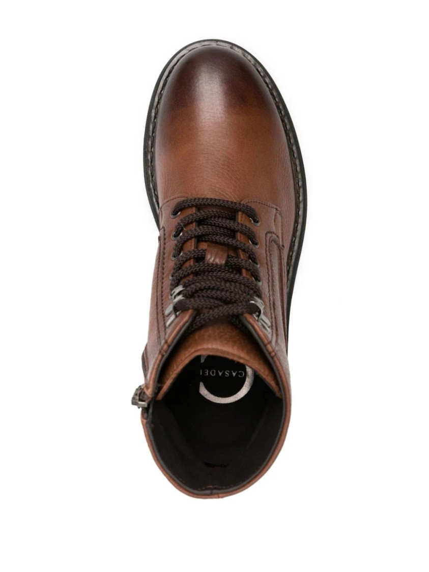 Casadei Beatles Anticato Booties In Brown