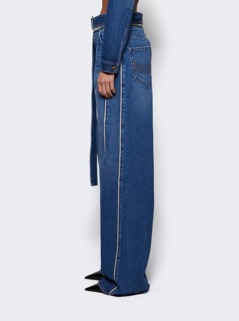 JEAN PAUL GAULTIER JEAN PAUL GAULTIER BELTED DENIM JEANS VINTAGE BLUE