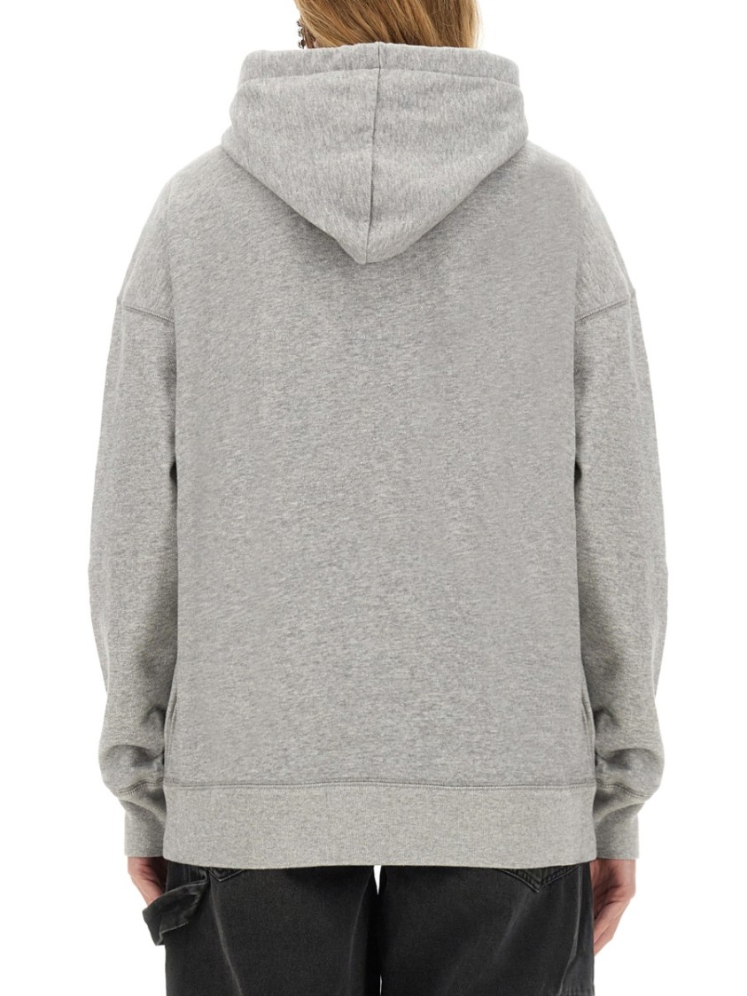 Isabel Marant Étoile Hooded Sweatshirt With Drawstring And Kangaroo Pocket In Gray