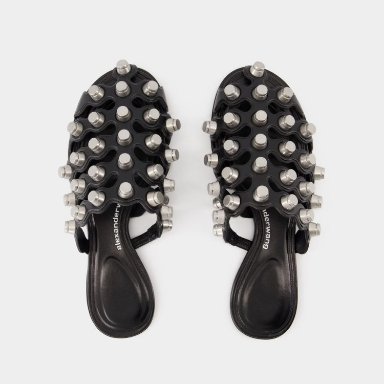 Alexander Wang Rexa Cage Slide Flat Shoes - Leather - Black