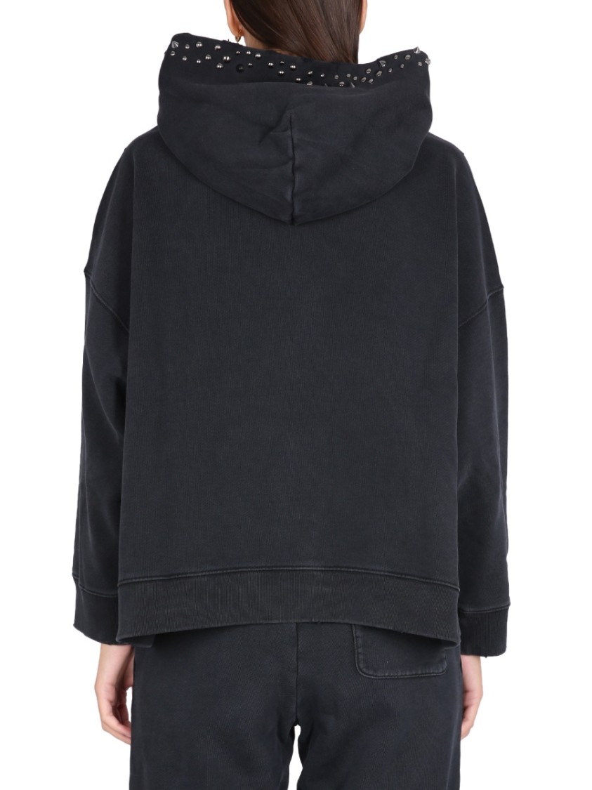 Versace Sweatshirt With Studs In Black