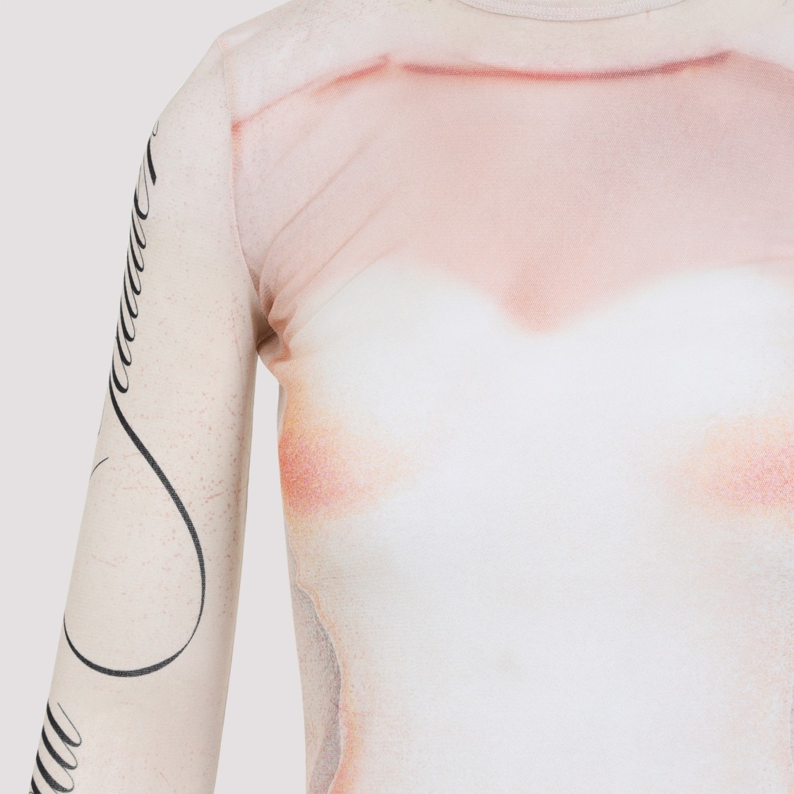 Shop Jean Paul Gaultier Pink Tulle Top In White