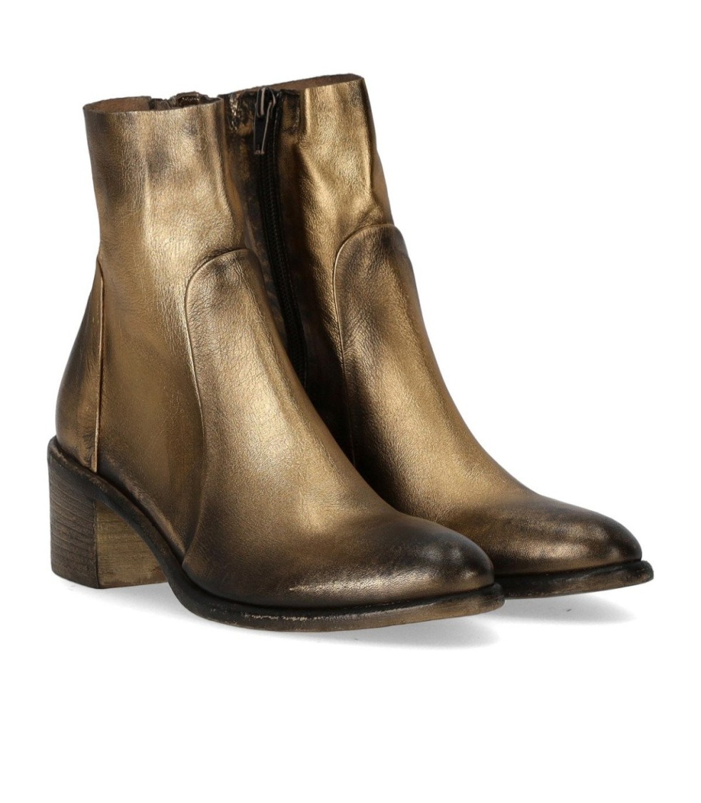 STRATEGIA STRATEGIA GEMMA GOLD HEELED ANKLE BOOT