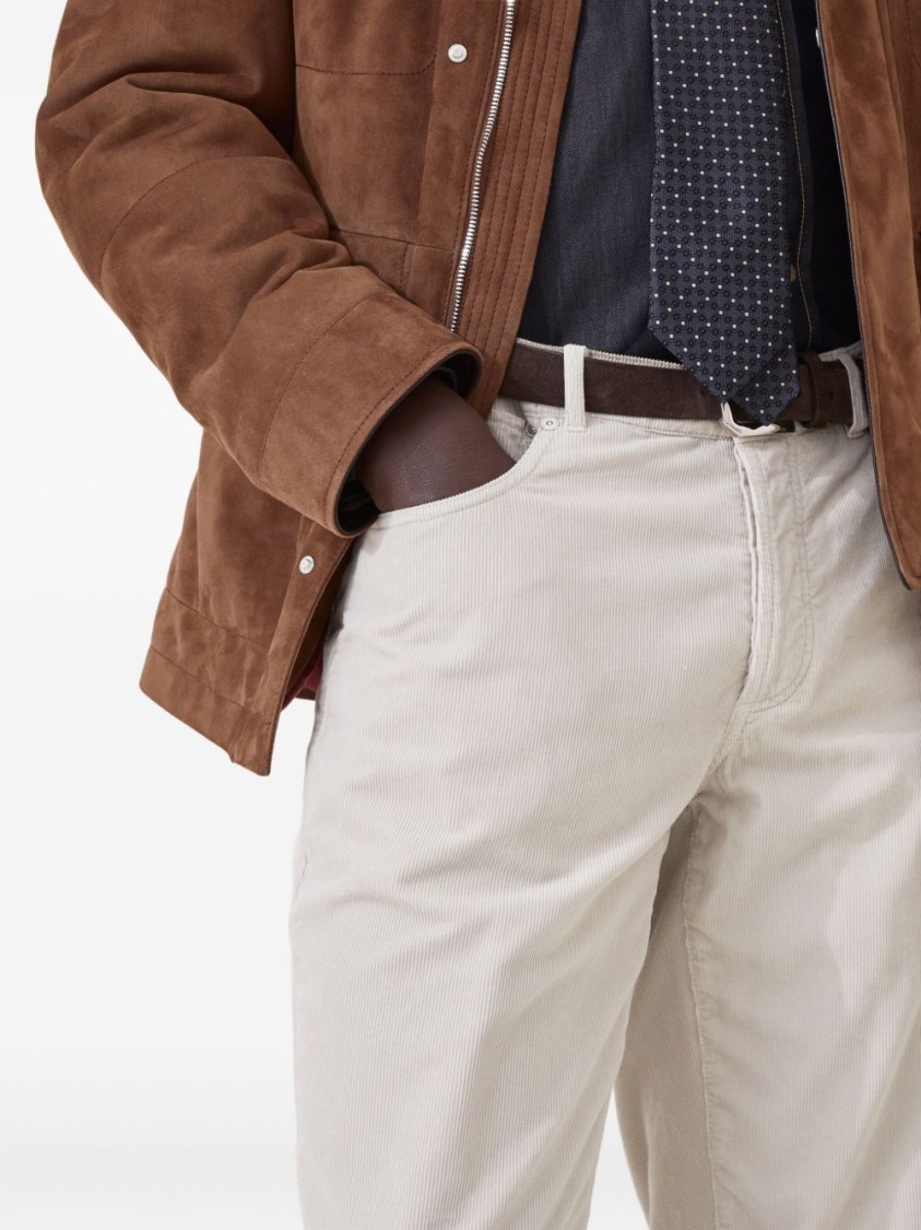 Brunello Cucinelli Tailored Light Grey Trousers In Gray
