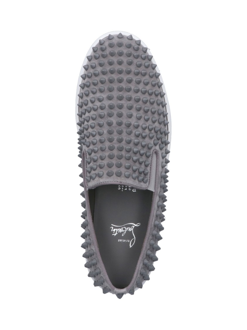 Christian Louboutin Spikeboat' Sneakers – Gray In Gray