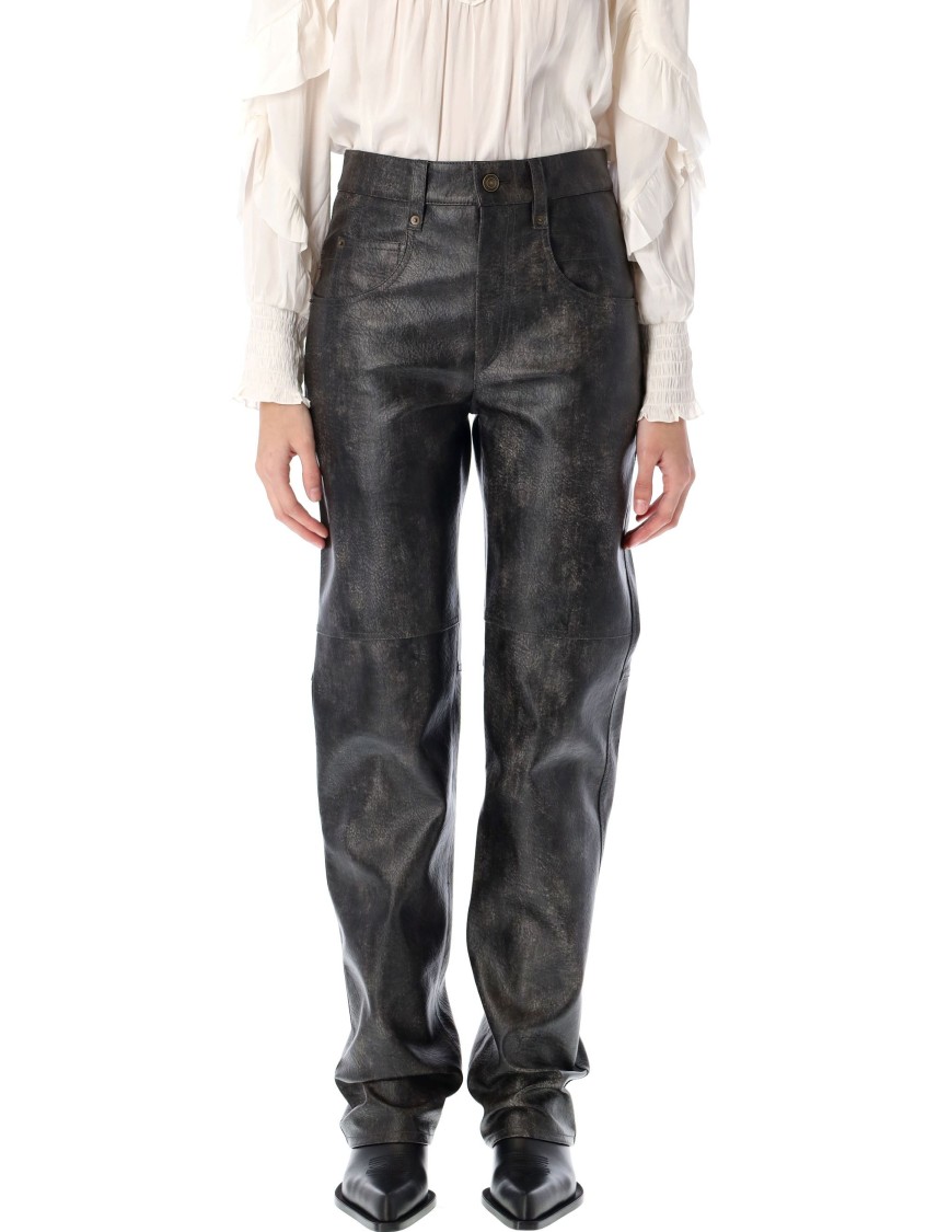 Shop Isabel Marant Étoile Coralea Faux Leather Pants In Black